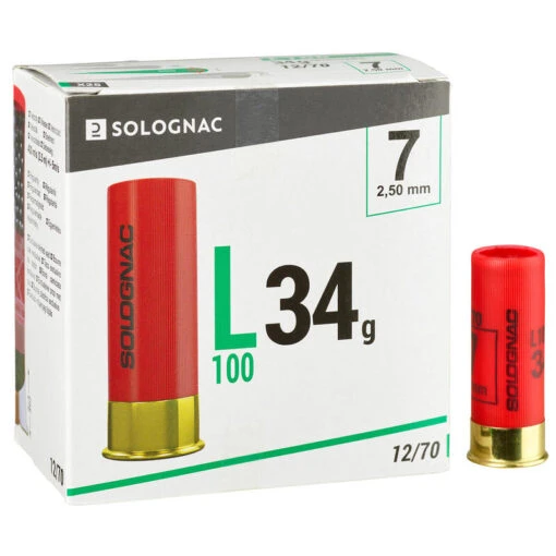 CARTOUCHE L100 34g CALIBRE 12/70 PLOMB N°7 X25 -Quechua Soldes Magasin cartouche l100 34g calibre 1270 plomb n7 x25